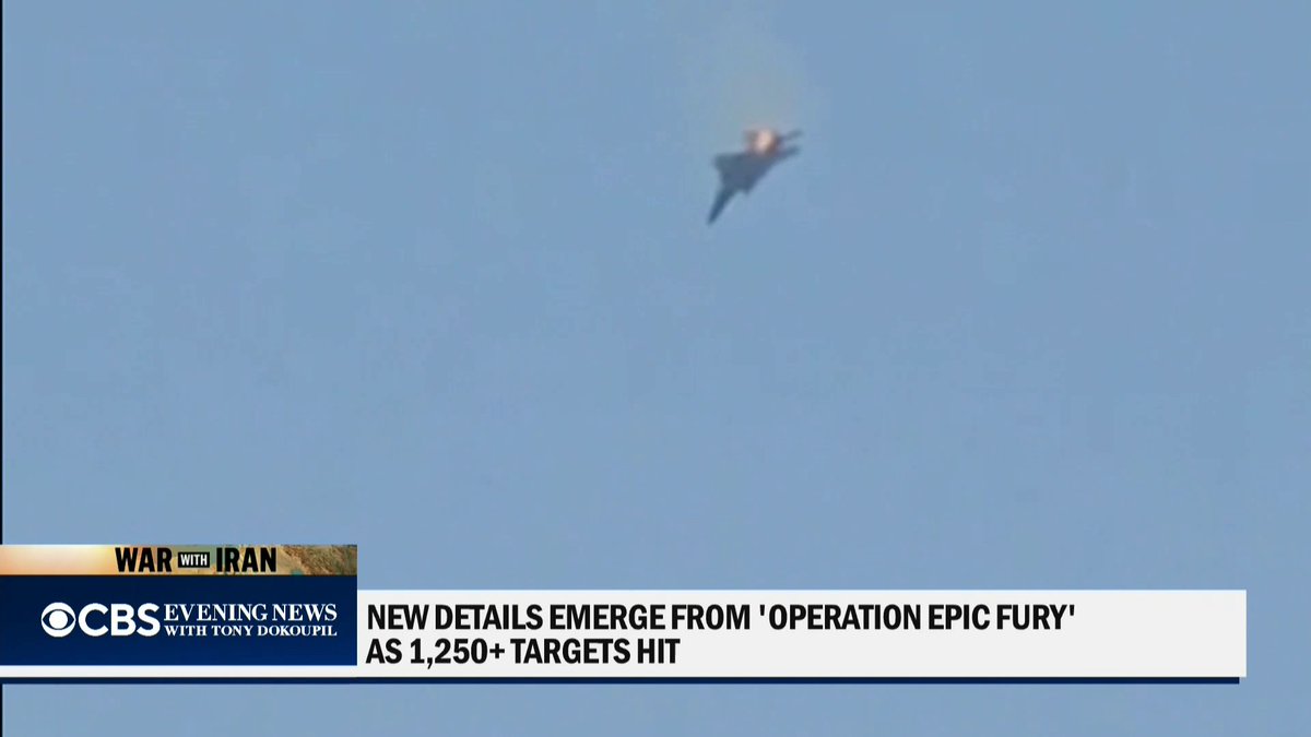 U.S. and Israeli forces have launched more than 1,000 strikes on Iranian military targets so far. Three U.S. F-15s were accidentally shot down by Kuwaiti air defenses in a friendly fire incident — all crew members survived.