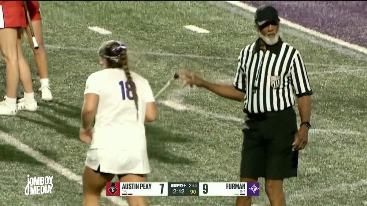 She drilled the referee with her lacrosse stick