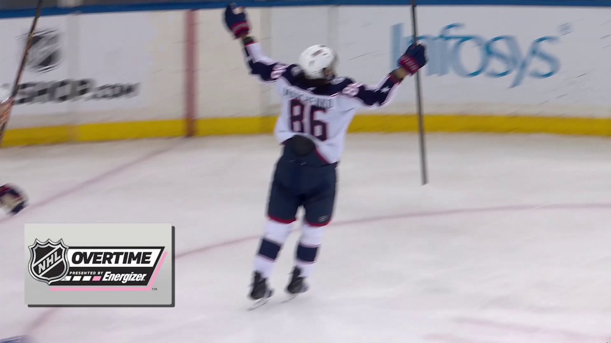 NEVER A DOUBT 👀 Kirill Marchenko wins it for the Columbus Blue Jackets in Energizer overtime!