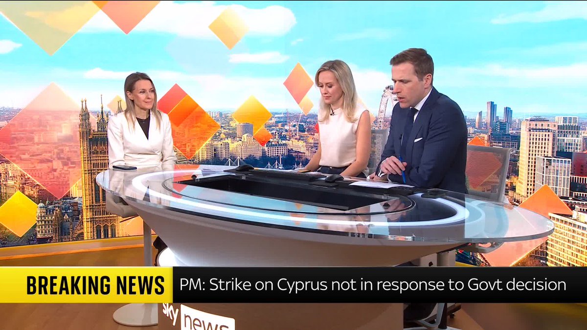 🗣️ "Right now, we have to rely on the Americans." Sky's Deborah Haynes joins Sophy Ridge & Wilfred Frost to talk about the UK's ability to defend itself, as an RAF base in Cyprus was hit by a drone on Monday.