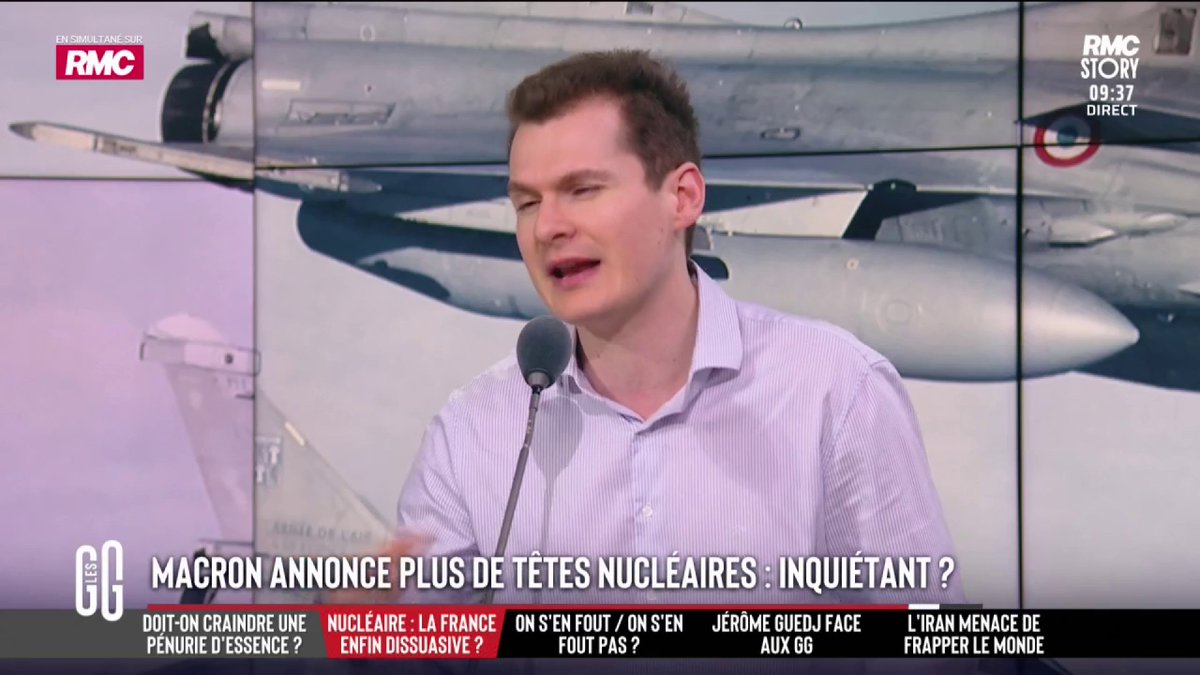 ☢️ Emmanuel Macron va augmenter le nombre de têtes nucléaires. 🗣️ Jean-Loup Bonnamy : "Pour que ça fonctionne, il faut des ingénieurs. Quand tu vois l'effondrement du niveau scolaire en France : on était 1er du monde en maths, aujourd'hui on est avant-dernier de l'OCDE." #GGRMC
