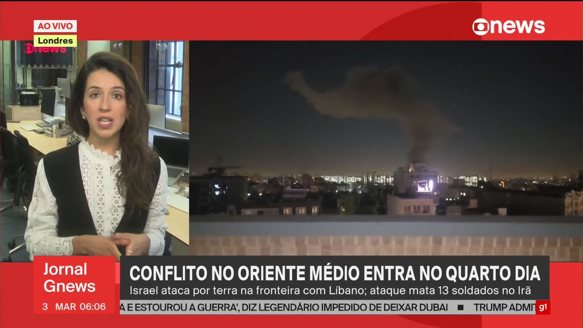 O exército israelense confirmou que realiza ataques simultâneos contra Teerã e contra alvos do Hezbollah, em Beirute, no Líbano. Na capital iraniana, o Palácio de Golestan - patrimônio mundial da Unesco – foi atingido por bombardeios. ➡ Assista: #GloboNews #JornalGNews #guerra #Líbano #Irã #Israel