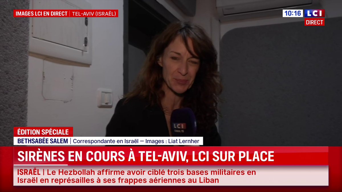 🔴 Israël : sirènes en cours à Tel-Aviv 📺 LCI sur place avec Bethsabee SALEM