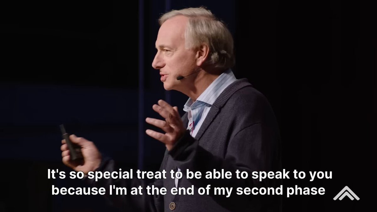 In 2017, Ray Dalio literally gave a 1-hour masterclass on principles &amp; decision-making. He built the world's largest hedge fund from nothing. His frameworks: • Pain + reflection = progress • The 5 steps to success • Idea meritocracy 14 lessons on life and work:
