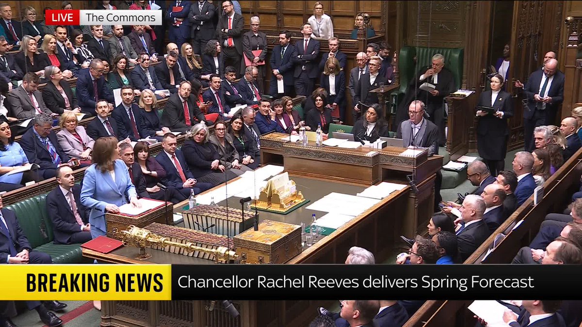 "It is incumbent on me and on this government to chart a course through that uncertainty." Chancellor Rachel Reeves begins her spring forecast by recognising the economic turmoil stemming from the conflict in the Middle East. 📺 Sky 501, Virgin 602