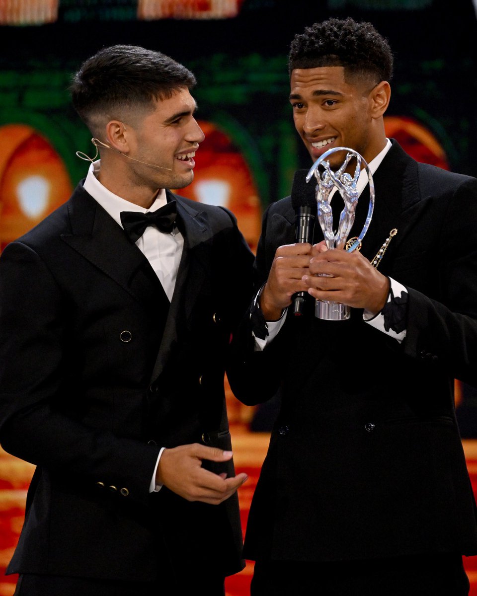 ‘He has the perfect balance of everything you need at the top level’ Jude Bellingham reflects on Laureus World Sportsman of the Year Nominee, Carlos Alcaraz. #Laureus26