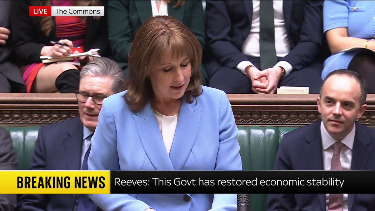 Chancellor Rachel Reeves says GDP will grow by 1.1 percent this year, according to the Office for Budget Responsibility, but is expected to rise to 1.5 percent by 2029, making people £1000 better off a year by the next general election. 📺 Sky 501