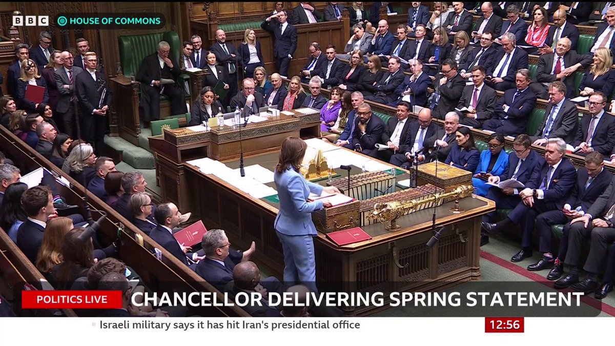 Fiscal headroom has "increased from £21.7bn to £23.6bn", Rachel Reeves tells the Commons "Debt is now set to be lower in every year of the forecast compared to the autumn," the chancellor adds Follow live:
