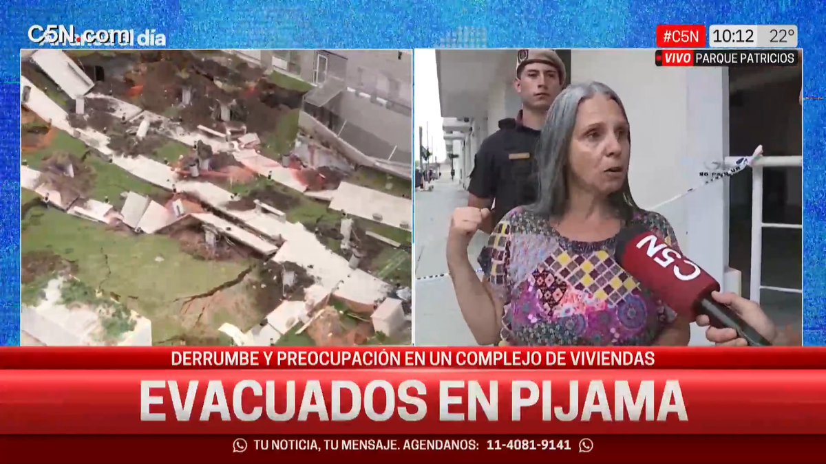 El descargo de una vecina de Parque Patricios tras el derrumbe en un complejo de viviendas "Tengo mi auto ahí abajo. Hace cinco años que tengo una gotera que me lo pudrió y nunca me pagaron", dijo a C5N. 📲 #C5N en vivo: