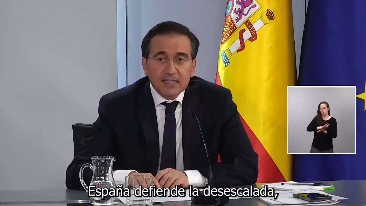 “España defiende la desescalada, la negociación y el derecho internacional. No podemos resignarnos a que la guerra sea la forma natural de relacionarse y de establecer un equilibrio de poder”. ▶️ El ministro de Ministerio de Asuntos Exteriores, UE y Cooperación, José Manuel Albares, sobre el conflicto en Oriente Medio.