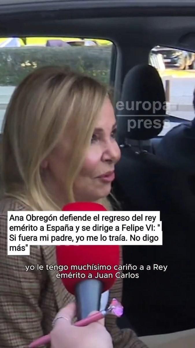 Ana Obregón defiende el regreso del rey emérito a España y se dirige a Felipe VI: "Si fuera mi padre, yo me lo traía. No digo más"