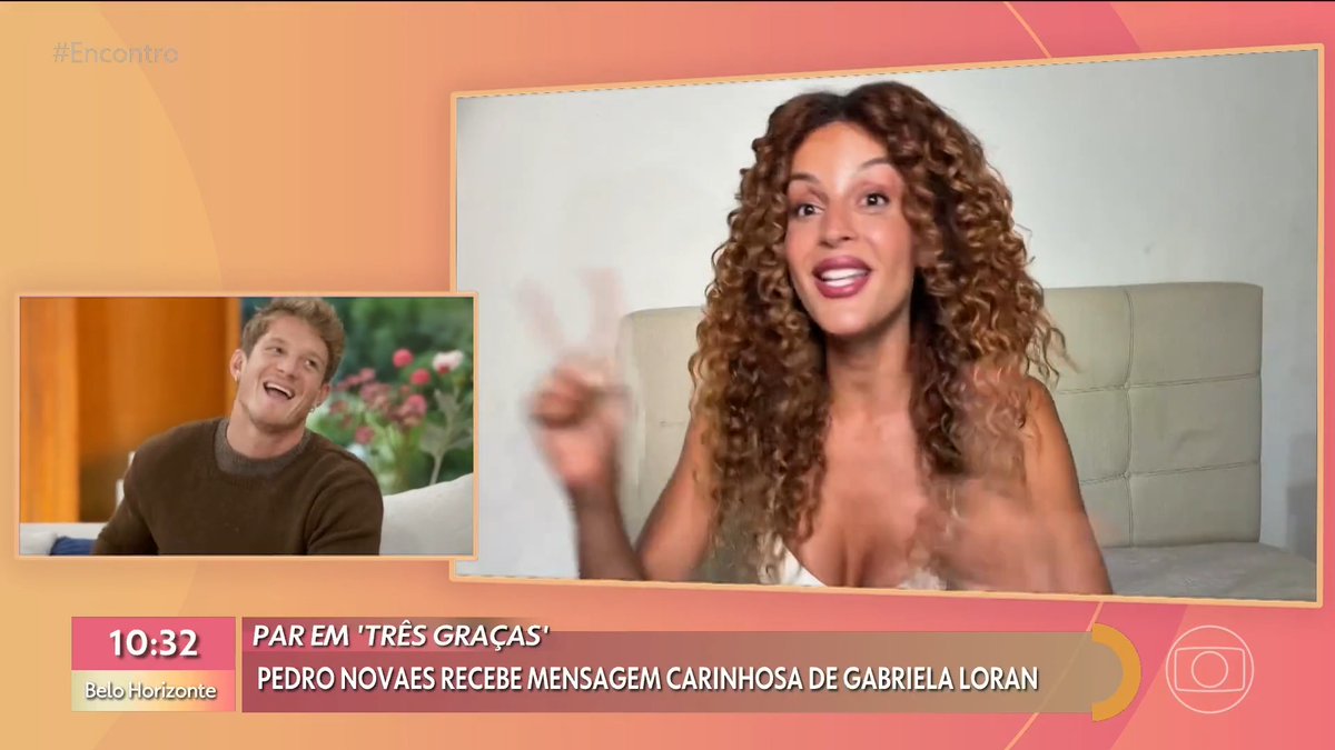 QUE AMOR NOSSO VILEO 🥹💞 Gabriela Loran mandou uma mensagem carinhosa demais pro Pedro Novaes no #Encontro 💌