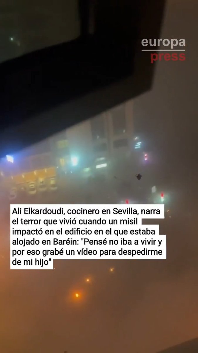 Ali Elkardoudi, cocinero en Sevilla, narra el terror que vivió cuando un misil impactó en el edificio en el que estaba alojado en Baréin: "Pensé no iba a vivir y por eso grabé un vídeo para despedirme de mi hijo"