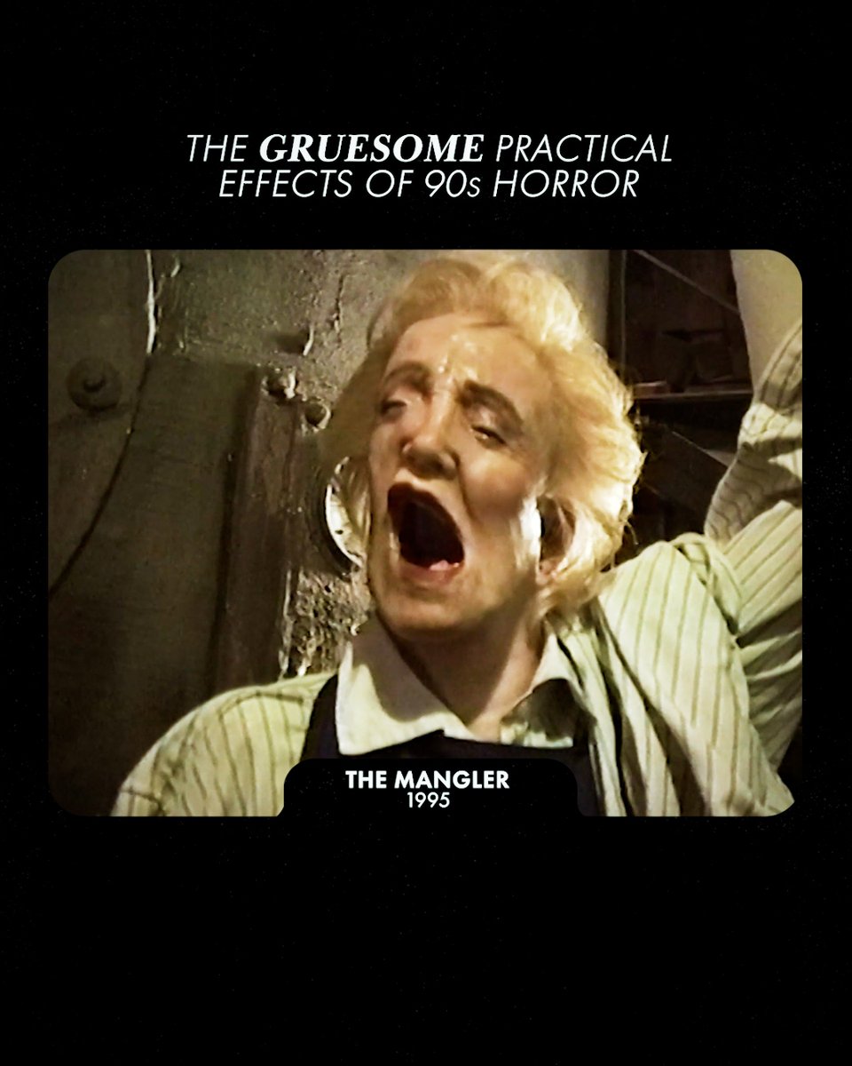THE MANGLER [1995] 🎥 Always a champion of practical SFX, today we revisit Tobe Hooper's 1995 industrial shocker - A effects-driven slice of ’90s horror that turned the gears of capitalism into something far more literal… and deadly! Released in theaters #OnThisDay in 1995