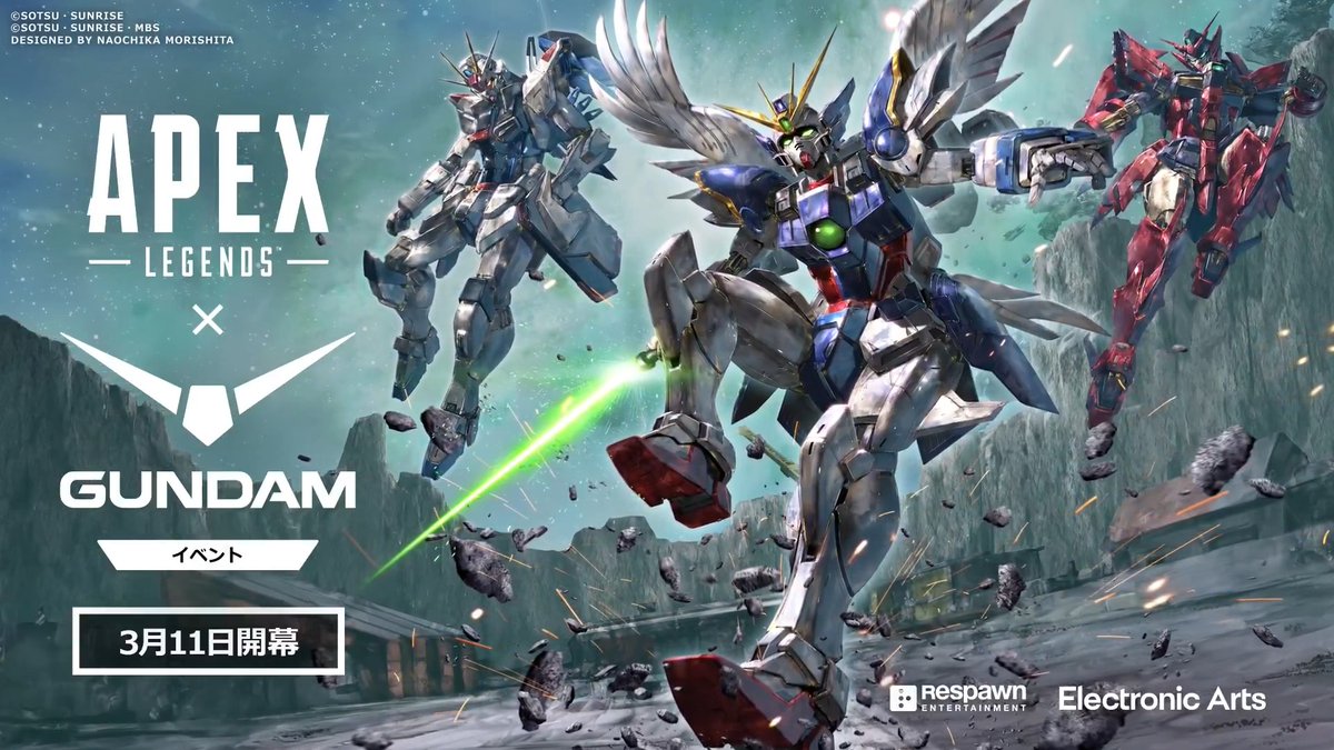 『エーペックスレジェンズ』の「ガンダム」コラボイベントが3月11日(水)開始! 「ガンダム」の強力なアビリティを解き放つ新ワイルドカードに加え、ガンダムをモチーフにしたスキンやバナーフレーム、トラッカーなどが登場! 詳しくはこちら⇒