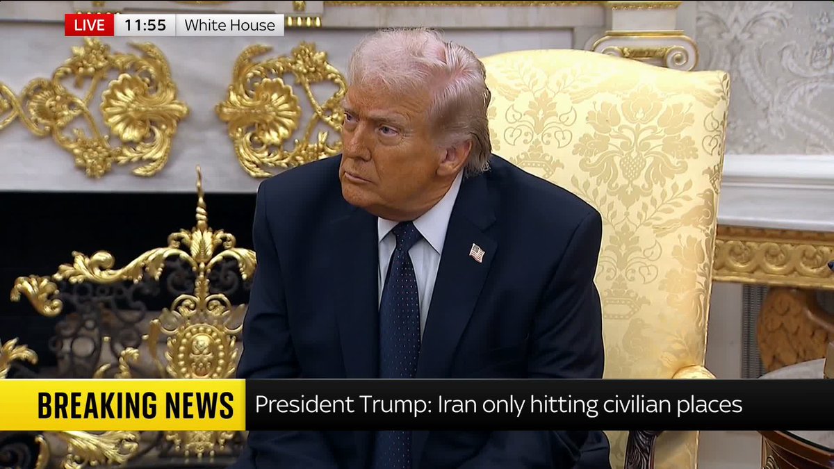 "We'd like to someone in there that is there for the people" U.S. President Trump says he would like the next leader of Iran to "bring it back to the people" 📺 Sky 501, Virgin 602, Freeview 233 and YouTube