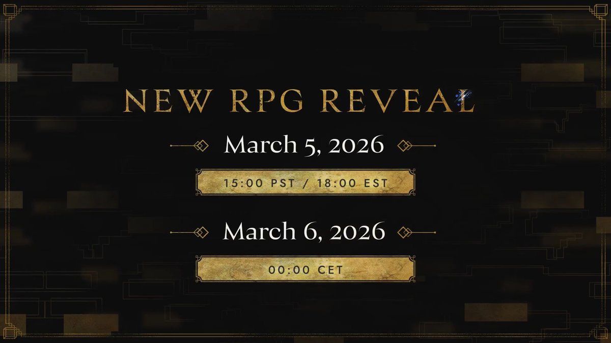 Coming soon, a new RPG from Bandai Namco. More to come March 5, 15:00 PDT / March 6, 00:00 CET.