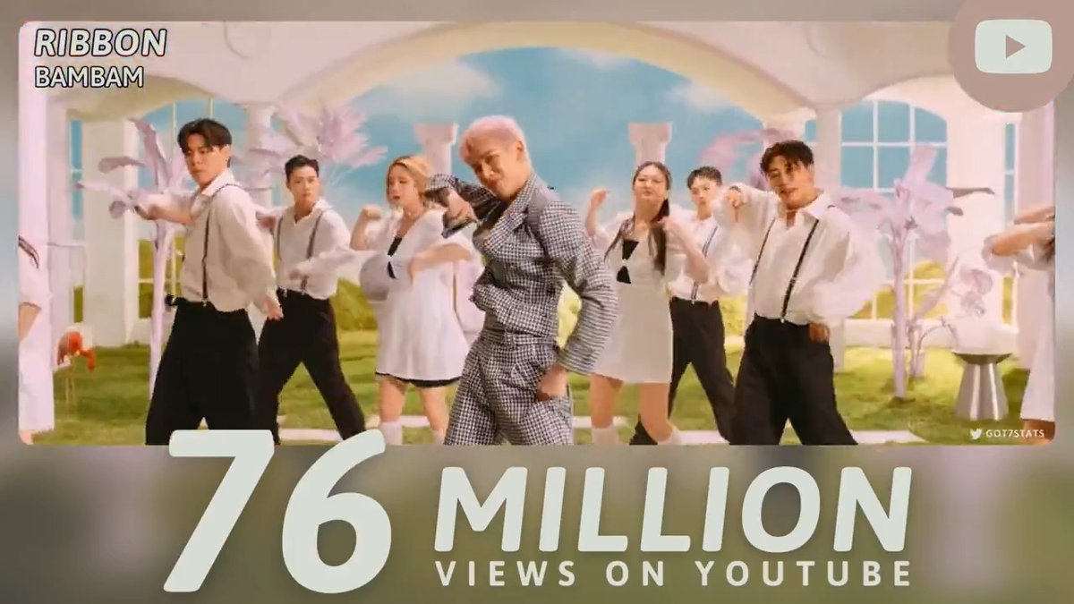 "riBBon" music video has now surpassed 76 million views on YouTube. BamBam - riBBon — BamBam #BamBam #แบมแบม #뱀뱀 GOT7 GOT7 (갓세븐) #GOT7 #갓세븐 #BamBam_riBBon