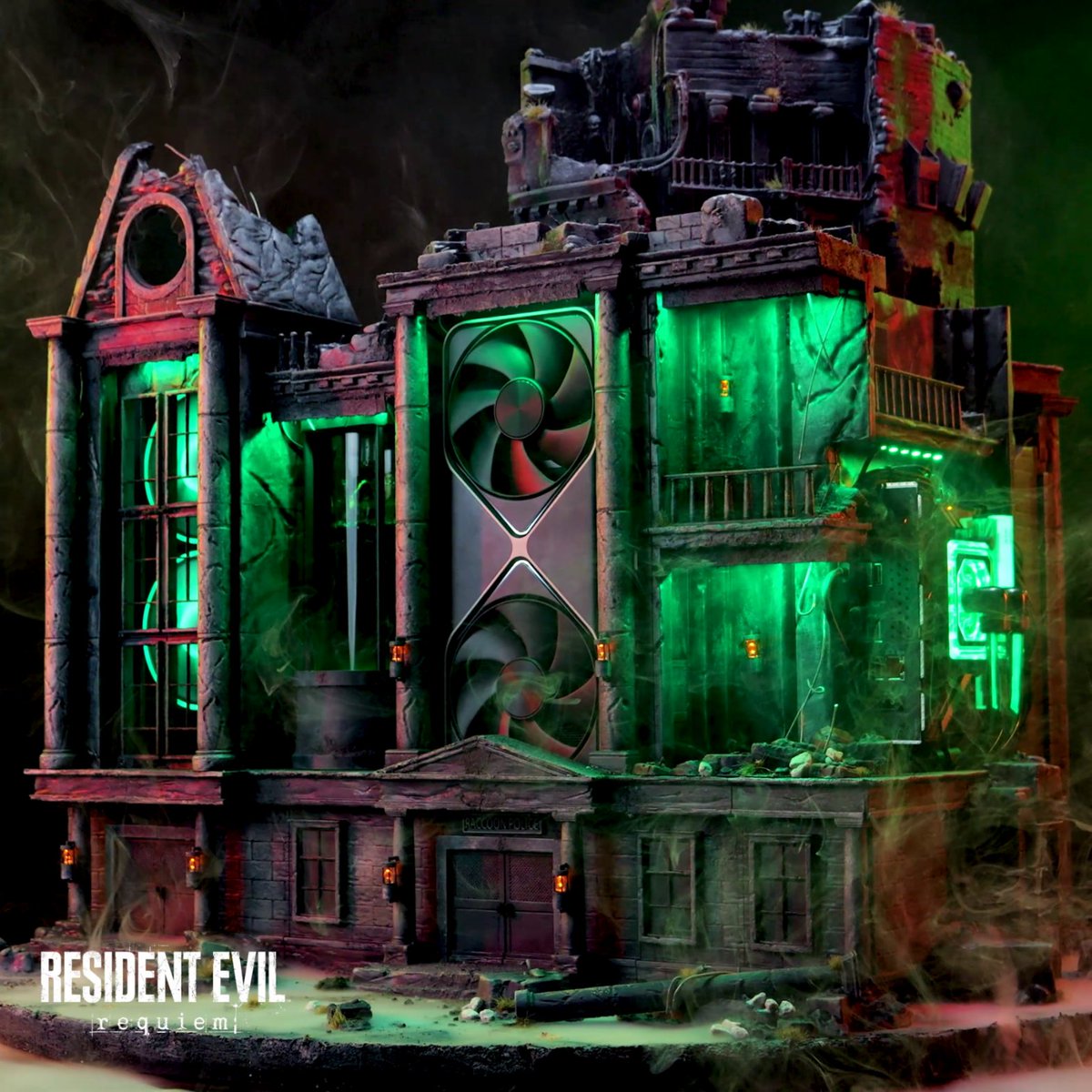 The Raccoon City Police Department bids you welcome! 🧟 Check out this insane Resident Evil custom PC build by Czuga featuring a GeForce RTX 5080 Founders Edition. 🤯 Resident Evil Requiem is out now with Path Tracing & DLSS 4. #RTXOn