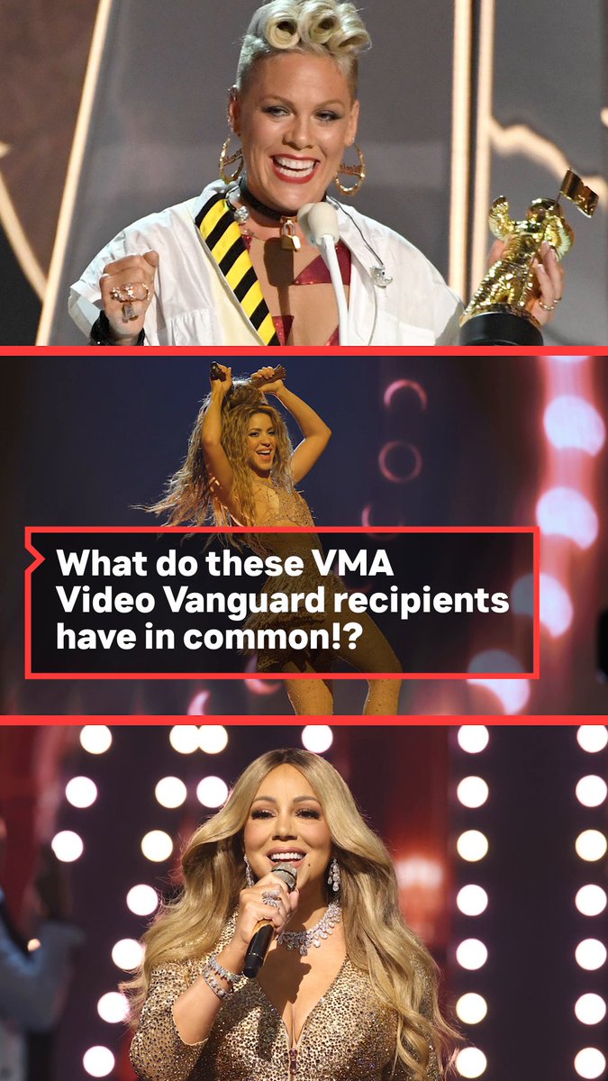 Three of my #VMA Vanguard recipients share a new title in common: #RockHall2026 nominees ๐ โญ @mariahcarey โญ๏ธ @pink โญ๏ธ Shakira