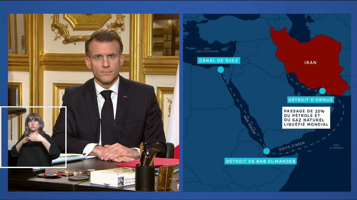 🔴 DIRECT : "J'ai donné ordre que le porte-avions Charles-de-Gaulle, ses moyens aériens, son escorte de frégates, fassent route vers la Méditerranée", annonce le président de la République Emmanuel Macron. #IRAN #Canal16