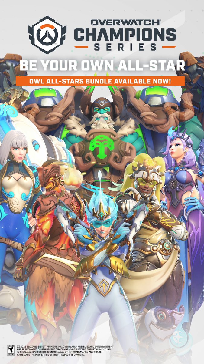 Celebrate history - and be your own All-Star 🌟 The Overwatch League All-Star Mega Bundle is live NOW! Jump in game or head to to grab All-Star skins and new sprays for: 🌲 Reinhardt 🌊 DVa 🔥 Genji 🐚 Tracer 🌞 Lucio 🌙 Mercy