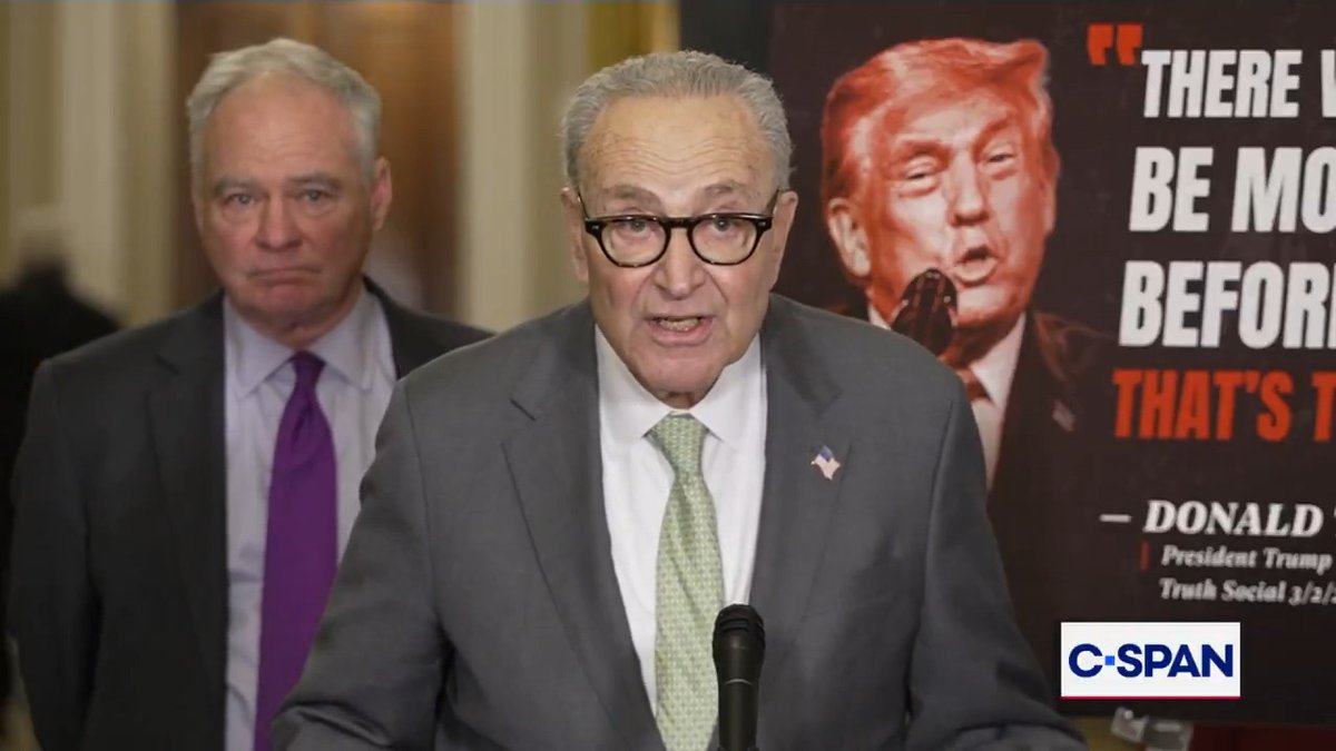 .Chuck Schumer: "It's been four days since the Trump administration launched the U.S. into a war most Americans oppose…I left the intelligence briefing more concerned than reassured."