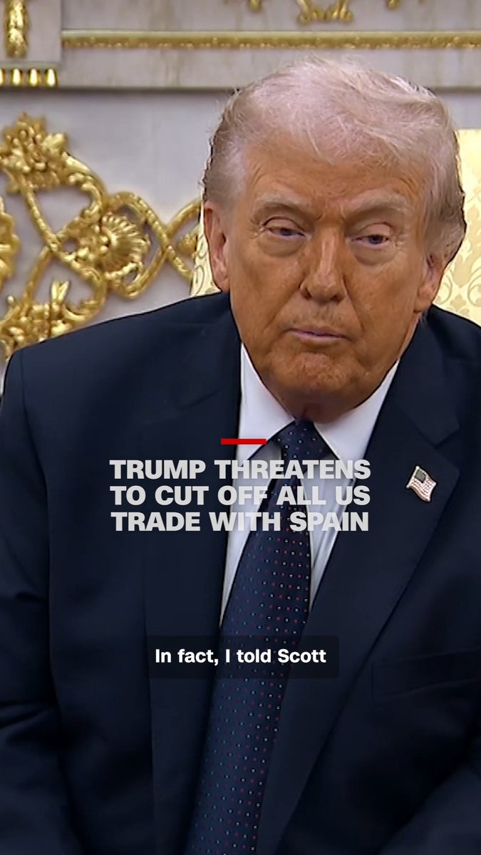 President Trump said he is going to cut off all US trade with Spain, citing disagreements over NATO defense spending and the use of Spanish military bases to strike Iran. Follow live updates:
