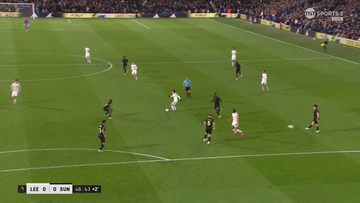 Luke O’Nien received a yellow card just before half time for kicking a second ball at the main ball as Leeds began to attack… You’d be fuming as a Leeds fan 🤣🤣🤣