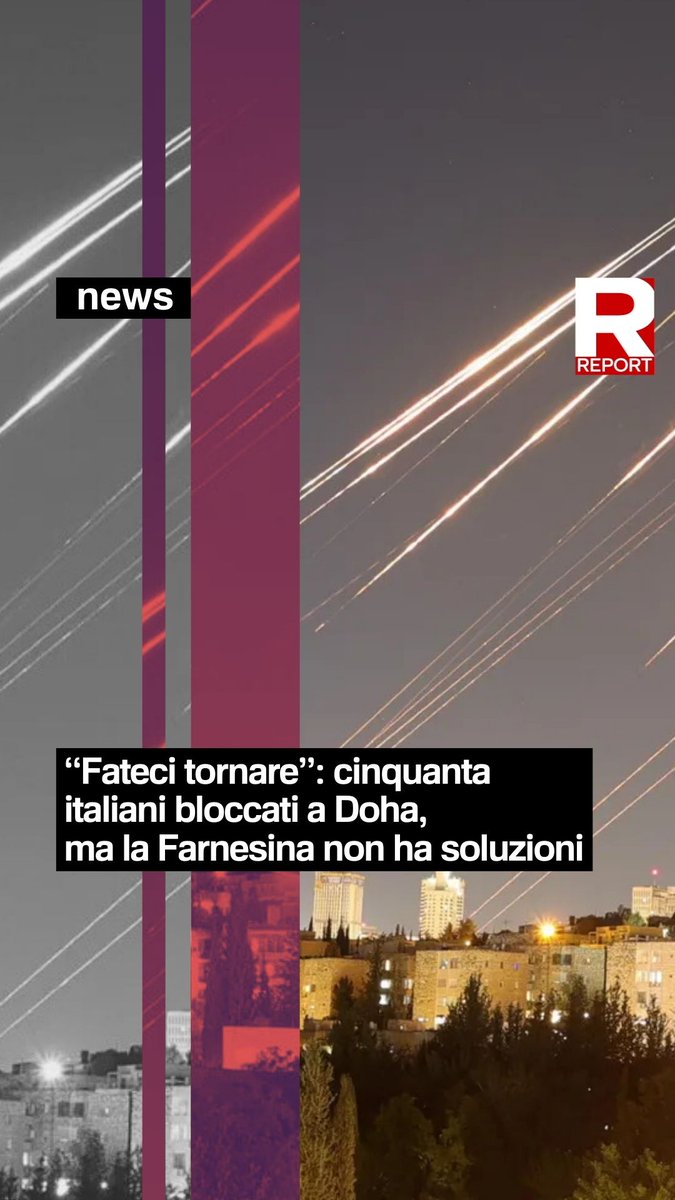 Dopo che Israele e Usa hanno bombardato l'Iran, 50 italiani sono bloccati a Doha, in un albergo, in attesa di capire come rientrare a casa. Farnesina e Ambasciata italiana a Doha hanno offerto un transfer per Riad, nell’incertezza di fare rientro in Italia. Tutto a spese proprie.