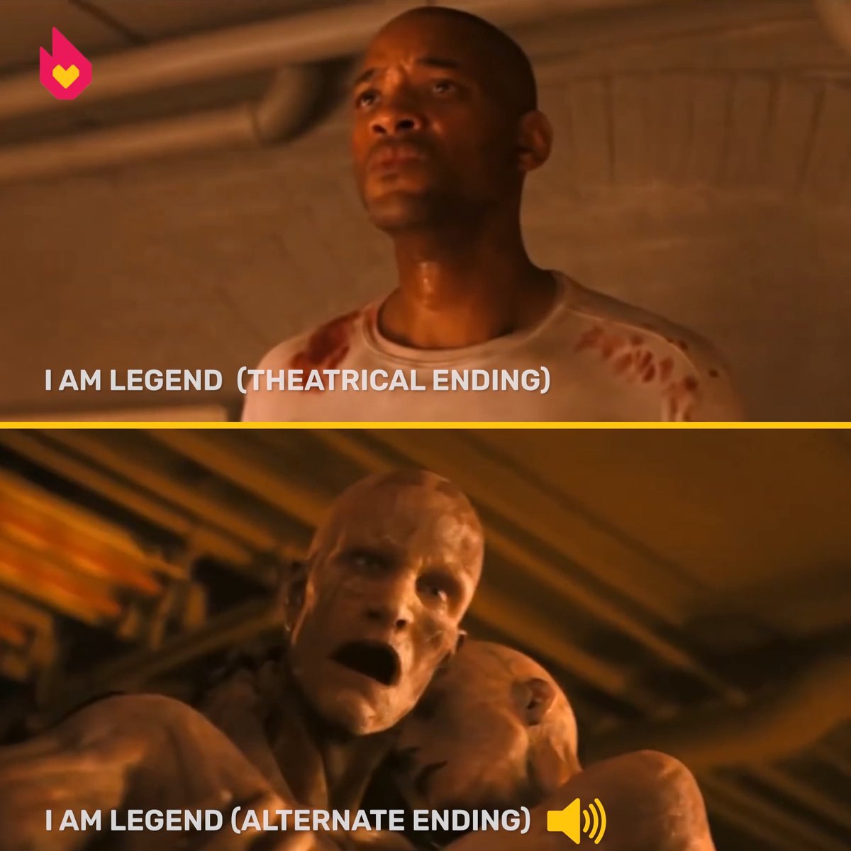 Will Smith says they didn’t use ‘I Am Legend’ alternate ending because test audience literally booed. “They were like we didn’t watch the whole movie to find out he’s the monster. They feel cheated.” “6 weeks before the movie comes out we had to reshoot.”