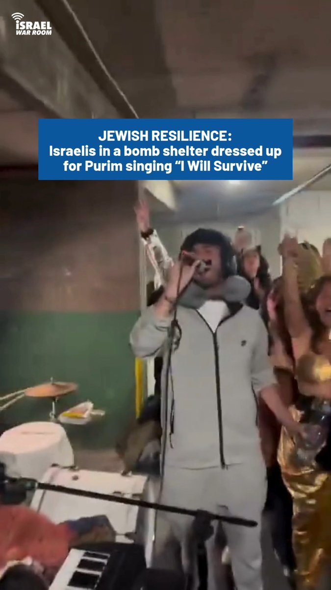 💙 SOUND ON: This is Jewish resilience. Israelis celebrate Purim in a bomb shelter, singing, "I Will Survive!" AM YISRAEL CHAI 🇮🇱 ✡️