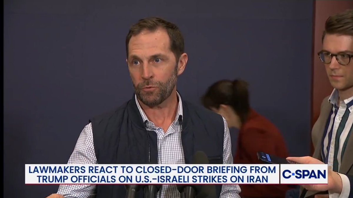.Rep. Jason Crow reacting to briefing on Iran strikes: "It's very clear that this is a war of choice by president Trump, there was no imminent threat against the American people, against American facilities, or persons."