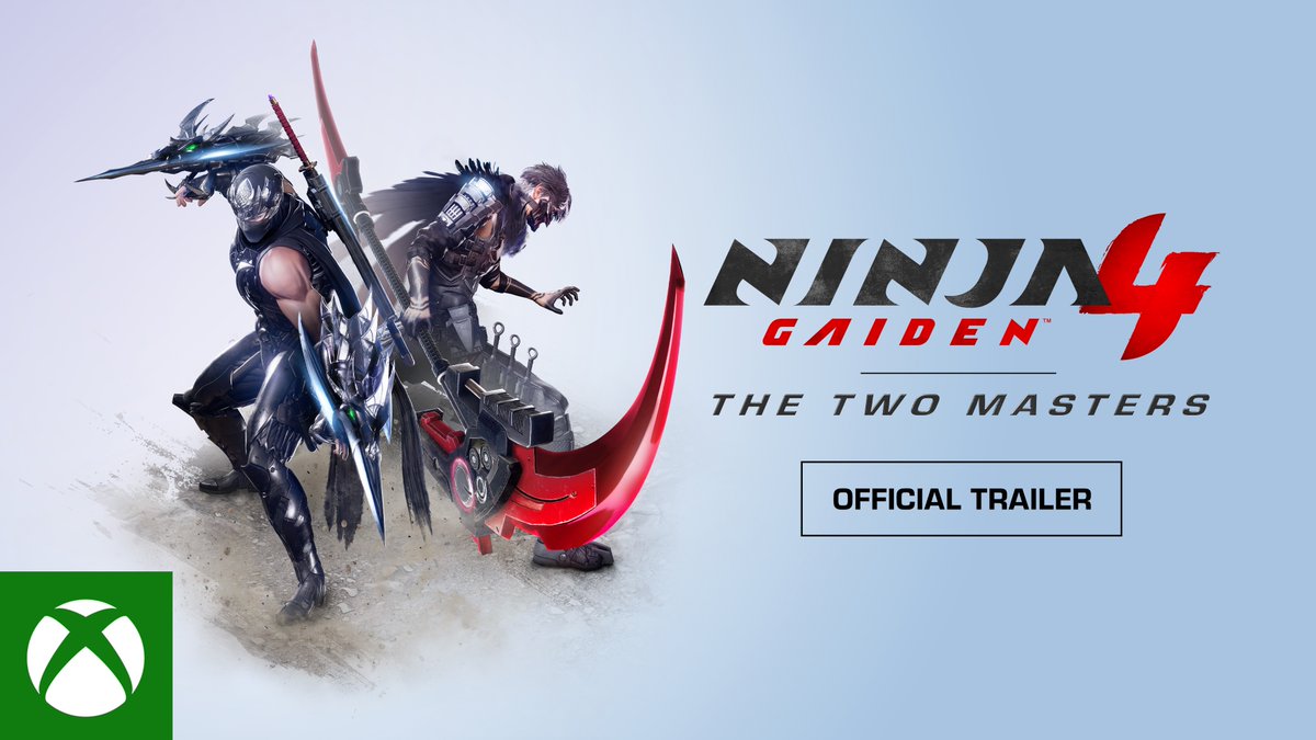 “The Two Masters” DLC is now available! 3 new campaign chapters, 2 new weapons (Solitaire Scythe &amp; Jakotsumon Gauntlets), new enemies, new trials, and the Abyssal Road challenge mode. Play NINJA GAIDEN 4 now on Xbox Series X|S, PC, Steam and PlayStation 5