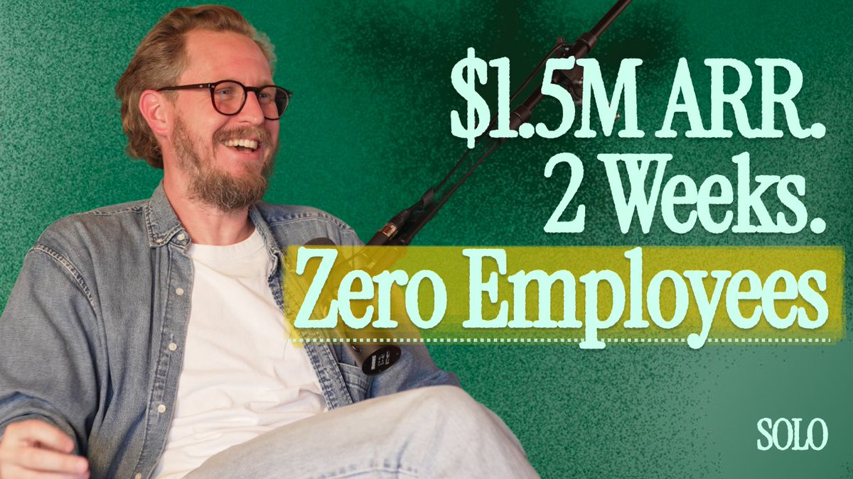 $1.5M ARR in 2 weeks. Zero (human) teammates. Solo Founders Podcast is live with of Polsia, an AI that runs your company while you sleep. His solo founder rule: 80% AI, 20% taste. 0:00 — How "solo founder" has changed with AI 2:40 — Scoping and trusting AI agents to ship 5:30 — Cloud Kitchens with Travis Kalanick 9:52 — Mount Fuji: Where Polsia was born 13:55 — 80/20 rule: 80% AI, 20% taste 21:24 — Building for yourself, not imaginary customers 23:10 — The game that inspired Polsia 29:55 — Polsia as an economy: The bigger vision 40:59 — How Polsia actually works today 51:35 — Why not just build businesses yourself? 57:55 — Advice for new builders: Push AI to the edge