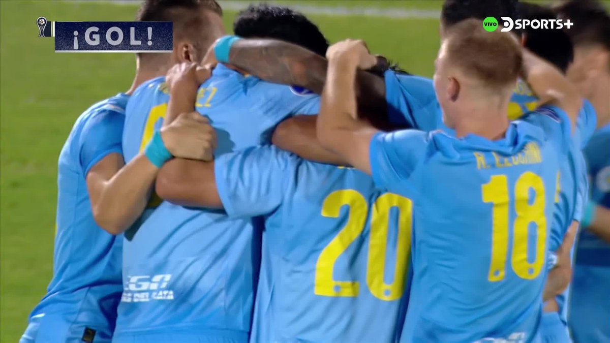 El gol de la clasificación. Franco Romero de cabeza para darle el triunfo al equipo de Marcelo Méndez.