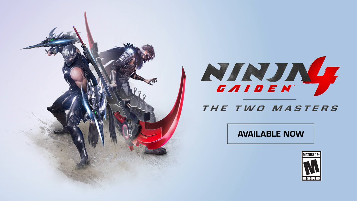 Put your ninja skills to the test with 2 new weapons, 3 new campaign chapters, and the debut of Abyssal Road Challenge Mode 🥷 NINJA GAIDEN 4: “The Two Masters” DLC is available now:
