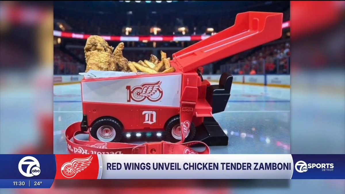 Gotta see it: The Red Wings are introducing a chicken tender zamboni bucket. They will be available at Little Caesars Arena during games at Coop locations.
