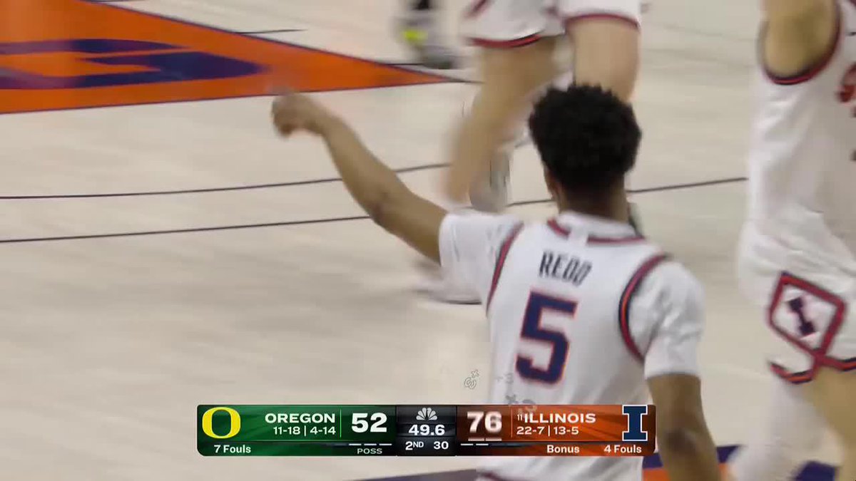 AJ Redd came to Illinois in 2022 as a student manager. He walked on after his 1st semester in Champaign. Redd earned a scholarship entering this year. And LISTEN to the crowd as he drills a three on Senior Night. 3 of his career-high in points.