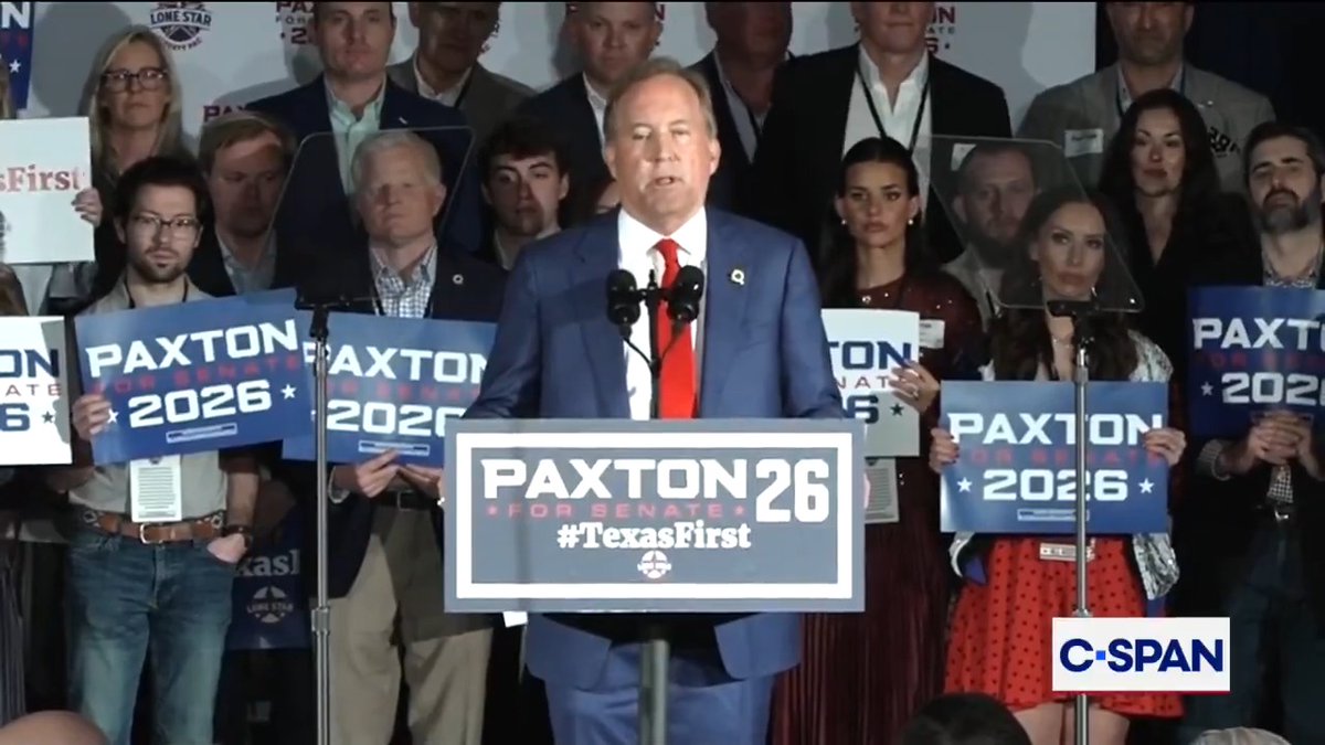 Ken Paxton Election Night Remarks: "As votes continue to be counted, it looks like we're headed to a runoff...the people of Texas made your voices heard. After all the personal attacks...after all the lies you listened to what John Cornyn was selling and you weren't buying."
