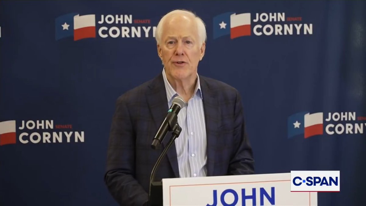Sen. John Cornyn Primary Night Remarks: "We did very well as expected and we are on to the runoff."