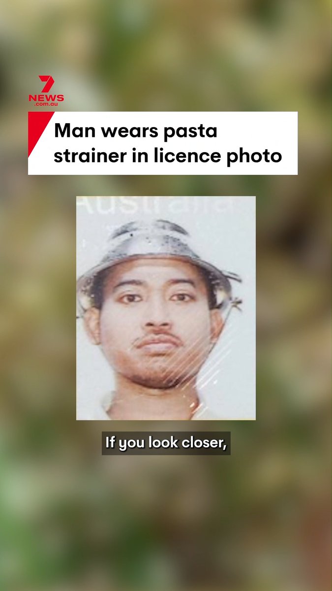 A man has worn a pasta strainer for his licence photo in Queensland. Syaban Shadikillah, based in Cairns, follows Pastafarianism, a satirical religion worshipping the Flying Spaghetti Monster. #Pasta #Food #Pastafarianism #Religion #Queensland