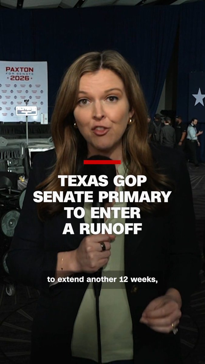 Sen. John Cornyn and Texas Attorney General Ken Paxton will advance to a May 26 runoff in the state's Republican primary for US Senate, according to a projection from the CNN Decision Desk. CNN's Arlette Saenz reports. Read more: