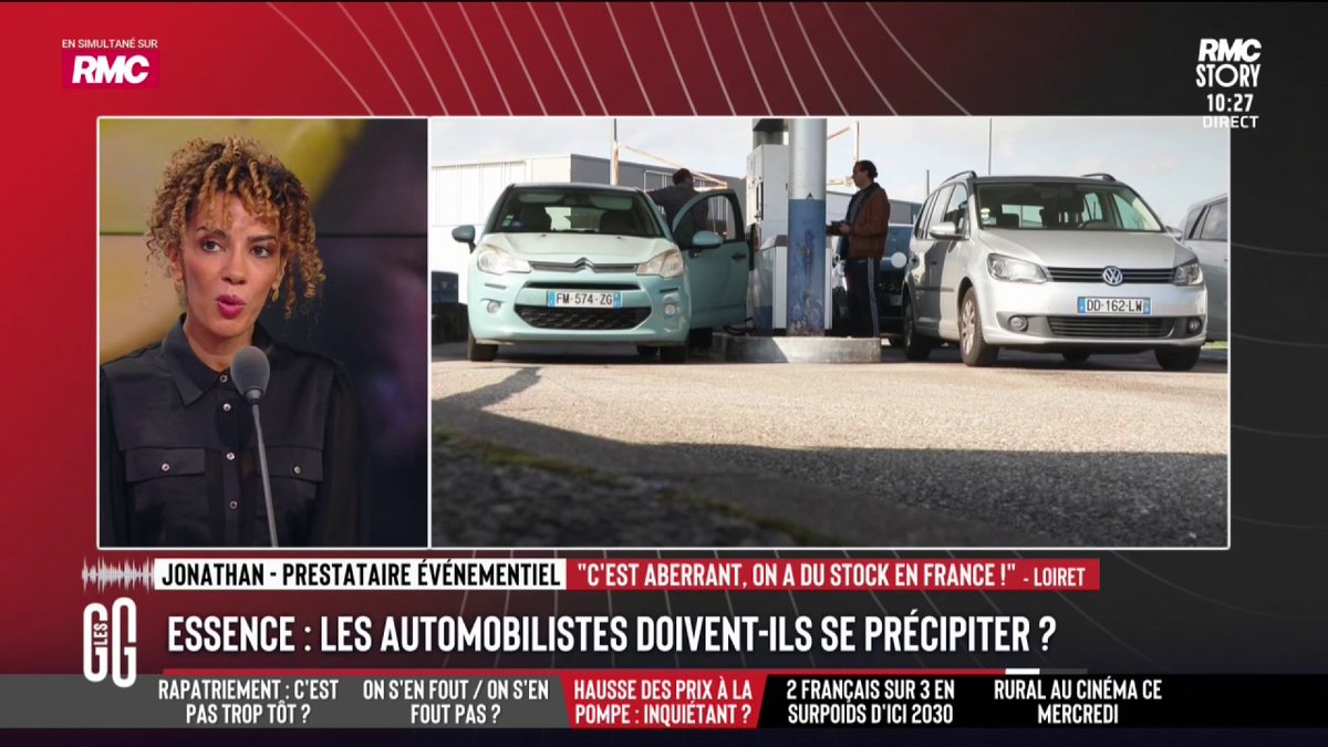⛽️ Déjà des hausses de prix à la pompe : vous ruez-vous vers les stations-service ? 📞 Jonathan, au 3216 : "Il y avait une queue de malade hier soir à la station. Les 3/4, c'étaient des retraités. Le retraité a moins besoin de son véhicule que les actifs." #GGRMC