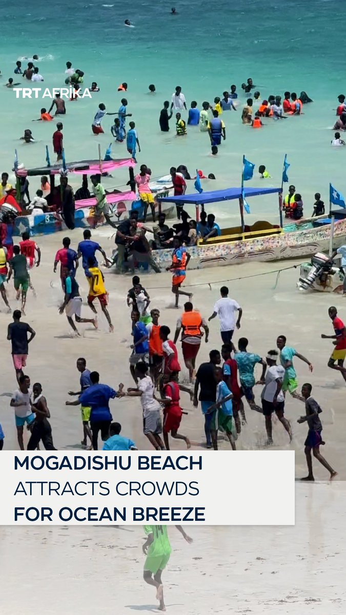Footage captures crowds on the popular Liido Beach in Somalia's capital, Mogadishu, as people seek fresh air and relaxation amid scorching sun during Ramadan. This comes as security improves in the city, attracting more tourists