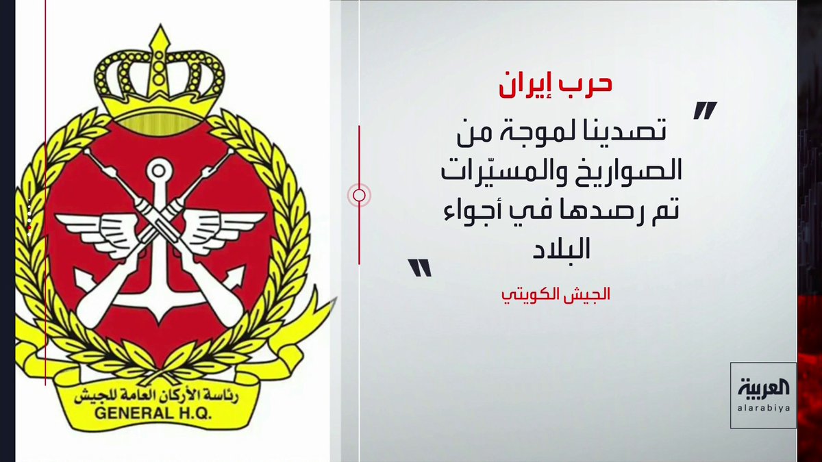 الجيش الكويتي: نتعامل مع موجة من الصواريخ والمسيّرات بأجواء البلاد