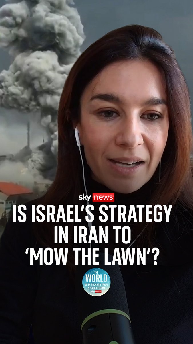 'There will be no regime change in Iran.' A member of the Israeli security establishment told Yalda Hakim that rather than regime change in Iran, Israel's strategy is more likely to 'mow the lawn'. 🎧