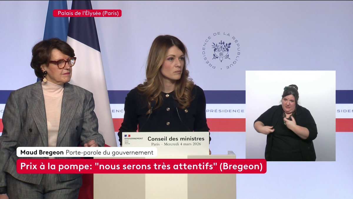 🔴 🗣 Prix du carburant : "On aura une vigilance accrue à ce que les répercussions aux prix à la pompe n'aillent pas plus loin que ce que l'on observe sur l'évolution du cours du pétrole", déclare Maud Bregeon, porte-parole du gouvernement. #canal16