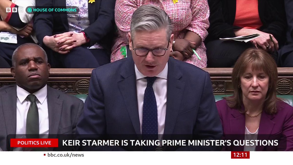 Kemi Badenoch stresses "that the war in Iran is happening now", expressing concern that the government isn't increasing defence spending quickly enough Her Conservative government left the armed forces "hollowed out", Keir Starmer responds #PMQs