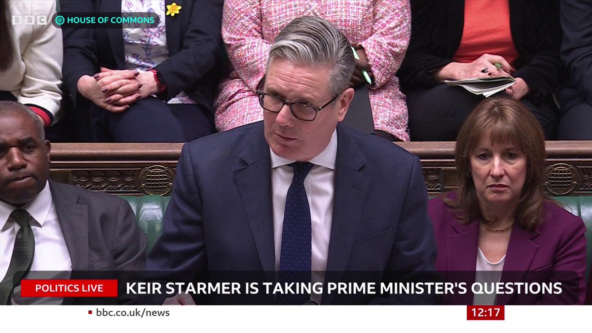 Kemi Badenoch calls the government “pathetic” for spending too much money on welfare instead of defence, and questions whether it "makes sense" to stop North Sea drilling The chancellor is "meeting oil and gas companies today," Keir Starmer says #PMQs